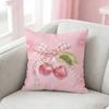 Pink Bow Cherry Pattern Pillow Case For Sofa Living Room Home Office Decor Protective Cover