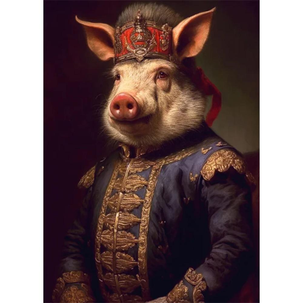 Noble Animals Deer Lion Portrait Vintage Art Posters Canvas Prints Art Paintings Cool Animal Wall Art Pictures Living Room Decor