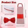 Polyester Chef Apron Striped Pattern Chef Costume Set Fashion Costume Apron  Optional Accessories