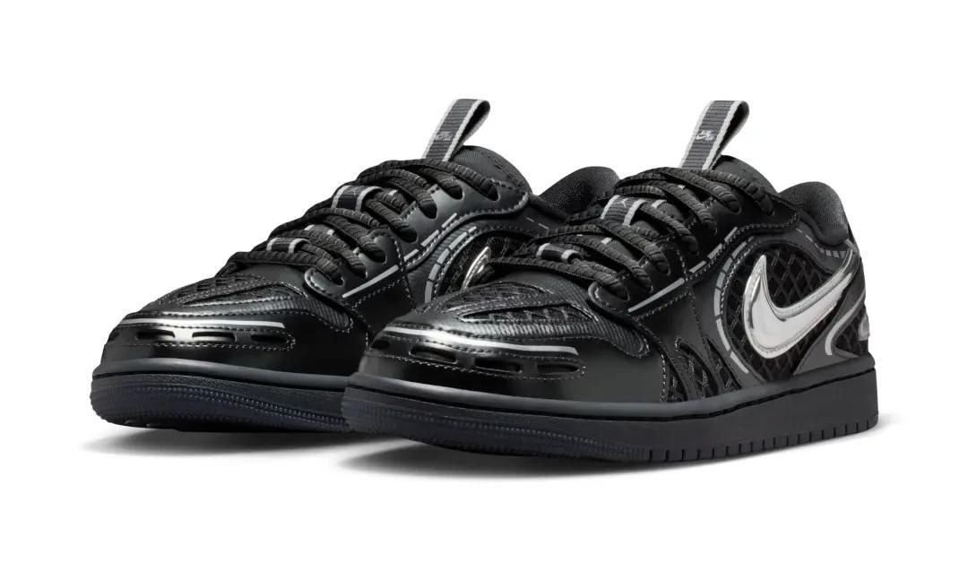 HQ2186-001 Nike Air Jordan 1 Low Метод изготовления V3 Черный Металлик Серебристый (Женский 11W
