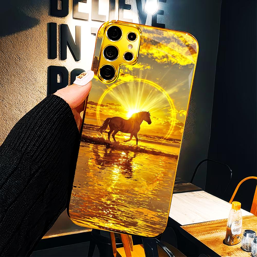 Schutzhülle Atmosphere High-End Galvanisiertes Glas Handyhülle für Samsung Galaxy S26 S25 S24 S23 S22 S21 FE, Ultra, Plus
