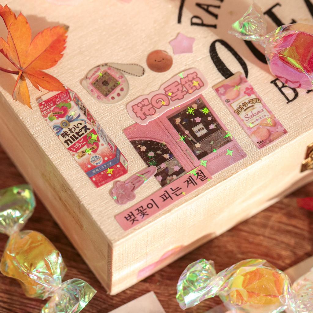 30Sheets/Book Sticker Book Retro Ins Korean Kawaii Sticker Handbook Stationery DIY Hand Account Scrapbook Diary Decoration
