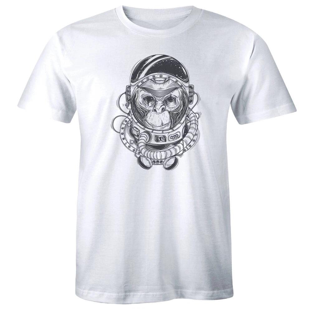 Space Astronaut Monkey Shirt Cool Animal T-Shirt for Men S