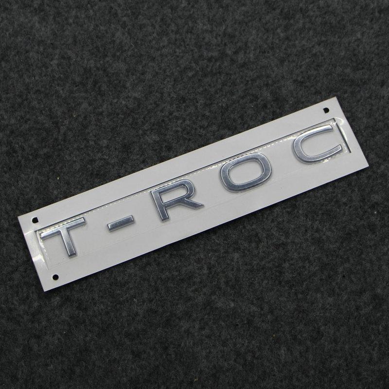 Appily per T-ROC TROC Etichetta per bagaglio Marchio posteriore T-roc logo Plastica ABS Argento