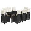 VidaXL Ensemble de bistro de jardin 9 pcs coussins noir poly rotin 3277140