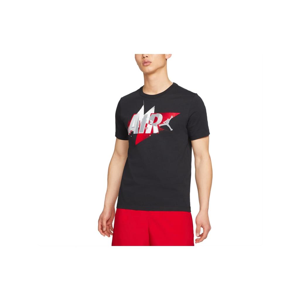 Jordan T Shirts Men's Black Crew Neck Moderate Straight Fit CZ8395-010