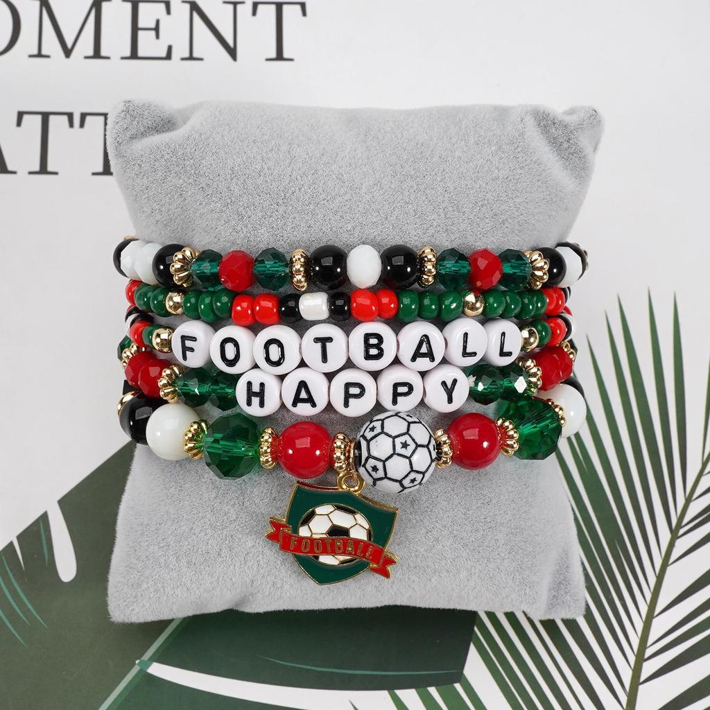 World Cup Beaded Football Bracelet Gift Set - Handmade and Stylish Accessories