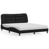 VidaXL Bed with Mattress Black 160x200 Cm Faux Leather 3208731