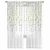 Cherry Blossom Flower Spring Curtain Tulle Decorative Sheer Curtains for Living Room Bedroom Kitchen Hotel Home Window Panels