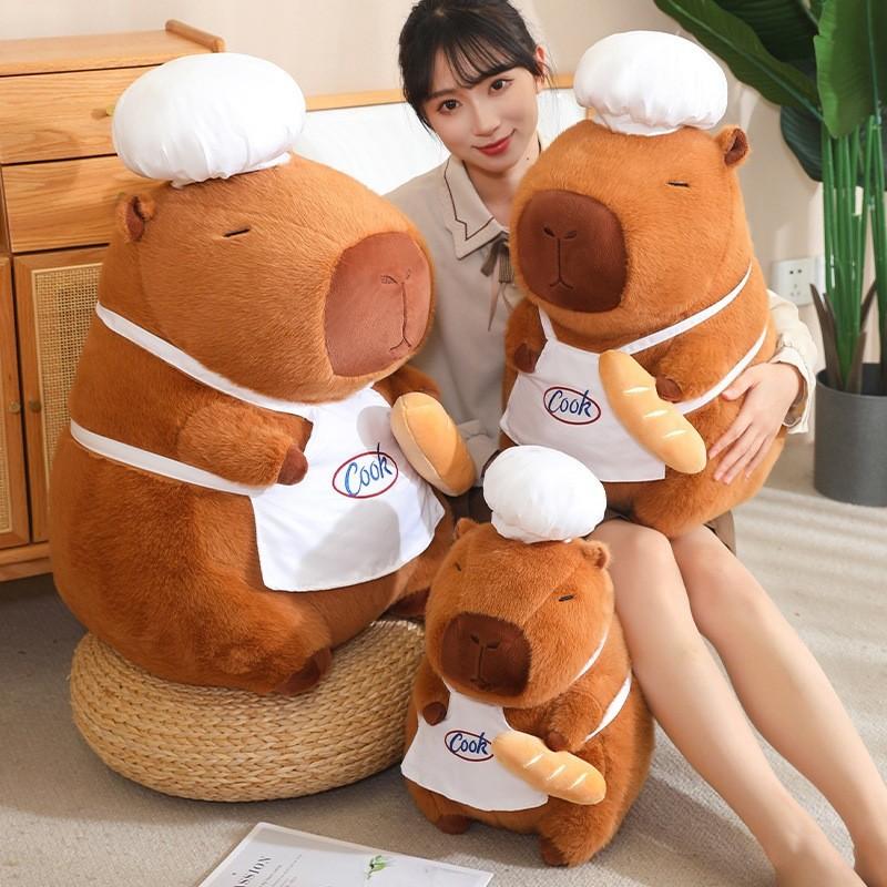 Chef Capybara Bread Style Plush Toy Stuffed Doll Christmas Childrens Day Gift