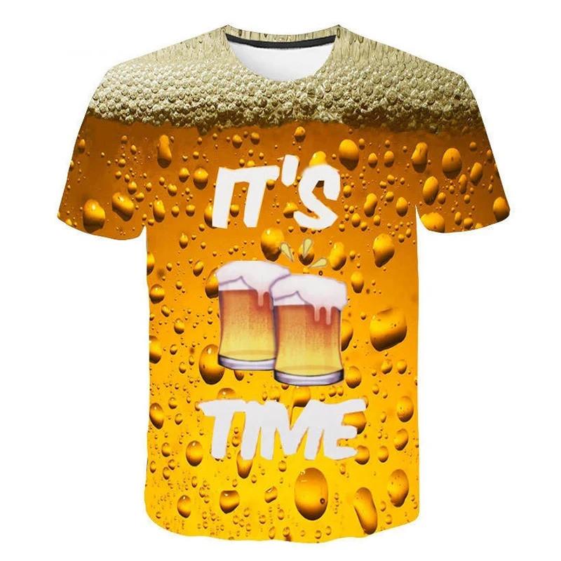 

Funny Beer 3D Print T-shirt Yellow Letter Pattern Summer Short Sleeves Male T Shirt Fashion Oversize Casual Tee Shirts Clothing XS