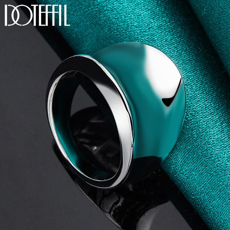 Glatter Gesichtsring 925 Sterling Silber Hochzeit Modeschmuck