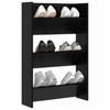 Shoe Cabinet Black Oak Effect 60 x 18 x 90 cm Engineered Wood