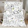 1pc 60x 80 "Zoo Coloring Book Flannel Blanket -g Thickened Comfortable Bedspread Four Seasons Sofa Bed Travel Blanket Christmas Bi