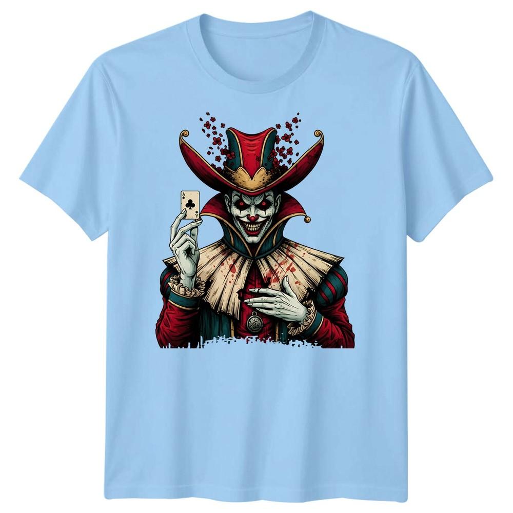 Jester Dark Clown Horror Unisexs Tshirt Ace Clubs Card S