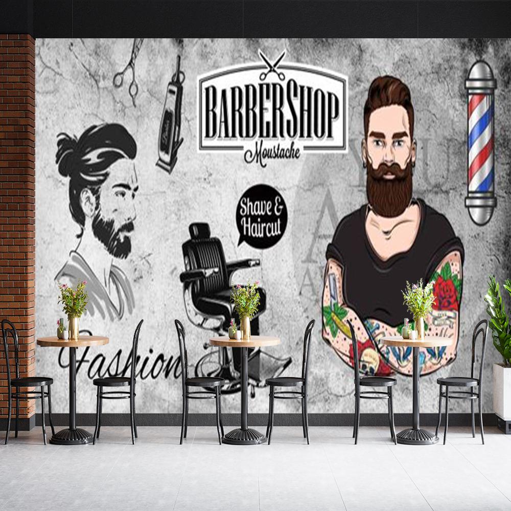 Barber Shop 3d Wall Murals Haircut Shaves Hair Salon Mural Large Decor Suitable For Barber Shop Beauty Salon Murals
