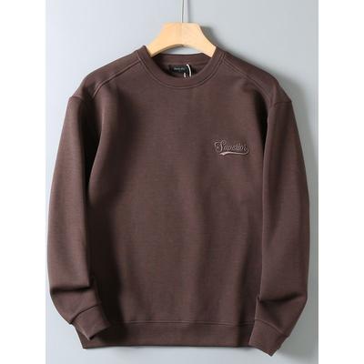 Original Foreign Trade Quality Space Cotton Odm Company Product Autumn and Winter Round Neck Casual Solid Color Pullover Sweatshirt for Men