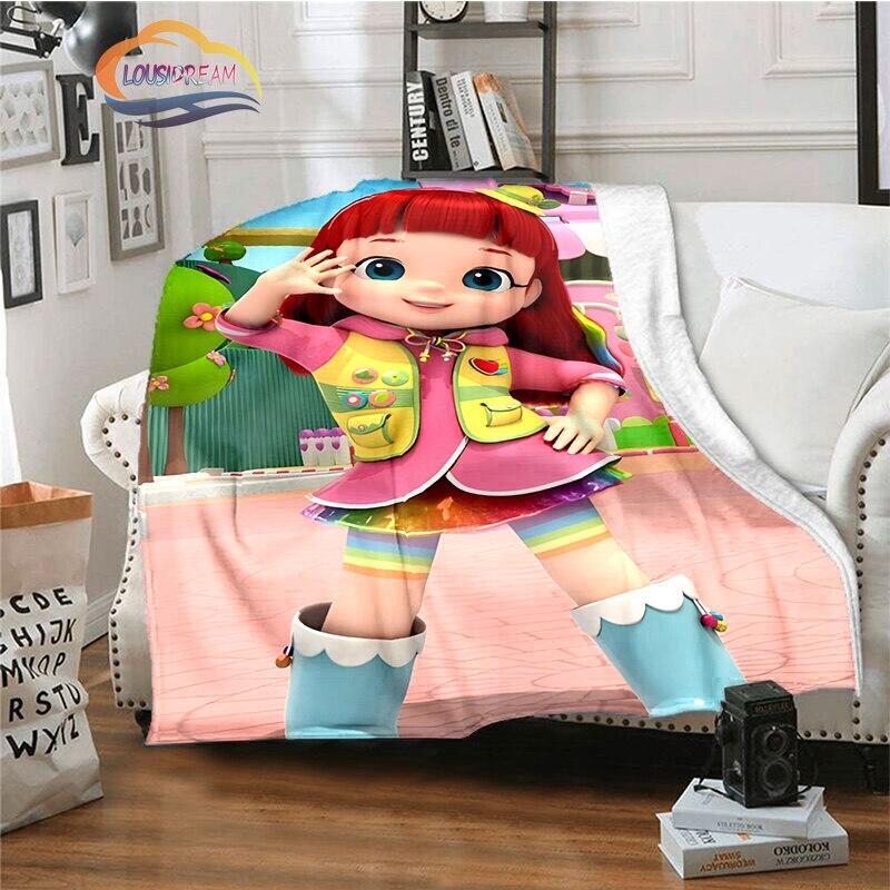 3D-tekenfilmserie Rainbow Ruby Kinderdeken Lulu en beer schattige deken Intelligentie en avontuur deken Animatie deken