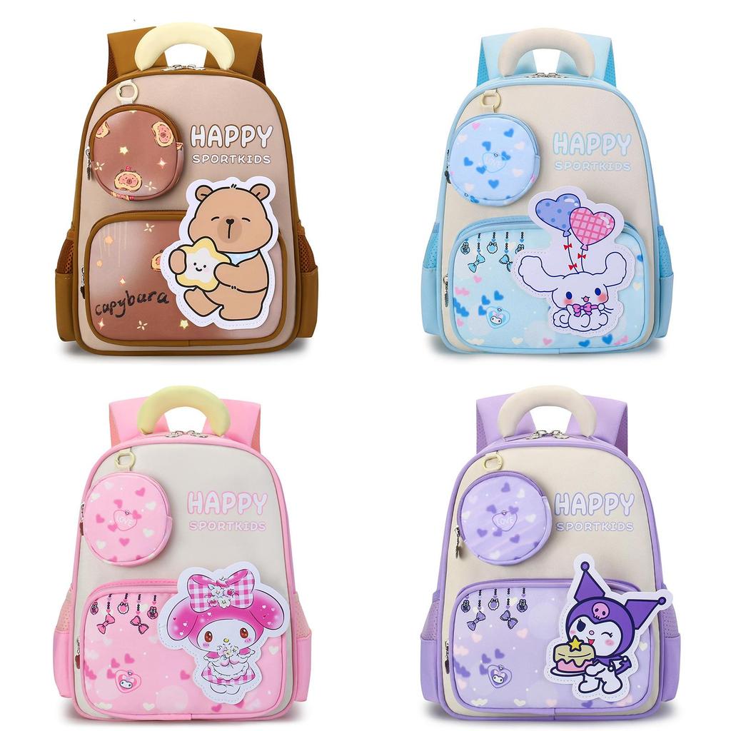 Zaino Kuromi Melody Cinnamoroll Con Stampa Cartoon e Materiale in Nylon Traspirante Per l'Educazione e il Gioco