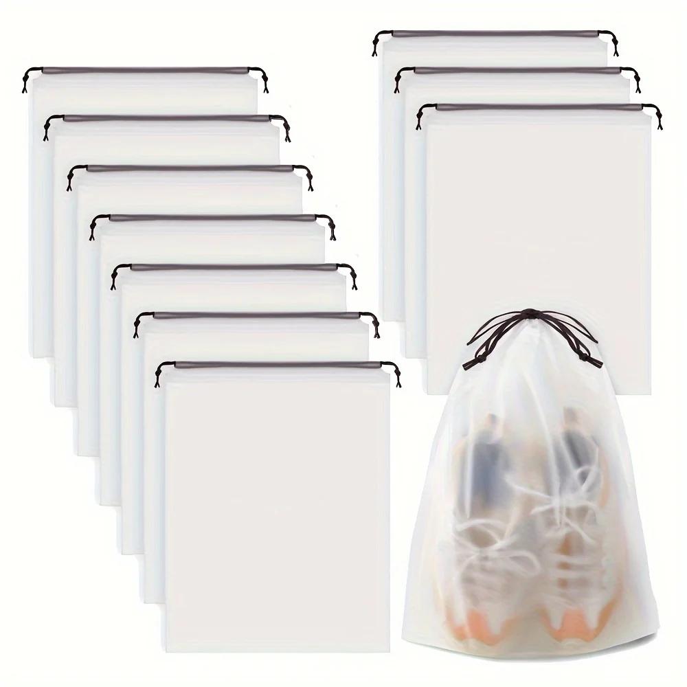 Portable Shoe Drawstring Eco Storage Bag for Sundries Travel Makeup Bag Waterproof Transparent Plastic Storage Bag