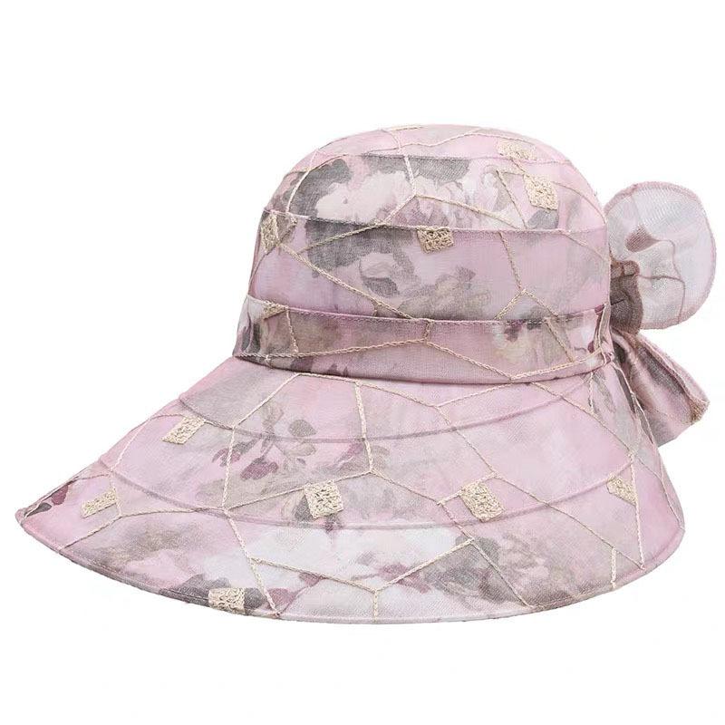 

In the elderly mother hat women summer thin sun hat, new big brim hat sun hat M (56-60cm) plus windproof rope розовый