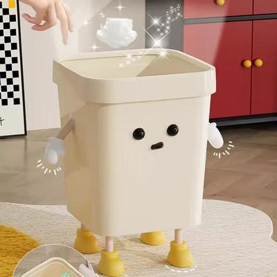 Xuan Yong Cartoon Lidless Press Ring Trash Can