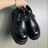 Men's Derby Leather Shoes Luxury designer's new style business office Outdoor Trendy Streets Black Thick soled New Versatile