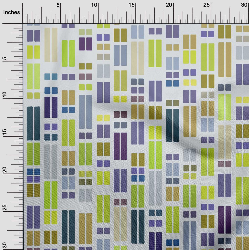 oneOone Bavlněný Flex Zelený Látka Geometrický Obdélník Šicí Látka Na Metráž Potištěná DIY Oblečení Šicí Potřeby 40 Palců