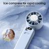 Portable Summer Handheld Small Fan Cooling Ice Pack Hanging Neck Fan Digital Display 5-speed Speed Regulation Turbo Fan