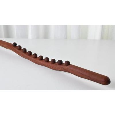 1PC Beech Massager Stick 8 Beads Back Massager Handwheel Scraping Massage Tool Body SPA Treatment Tool Acupoint Healing Muscle Relaxation