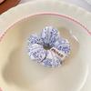 Sweet Floral Sponge Hair Scrunchies Cute Floral Hairbands Children Girls Cute Kawaii Ponytail Holder Hair Styling Accessories