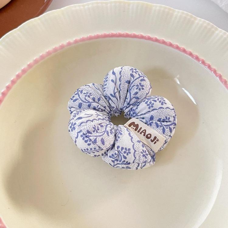 Sweet Floral Sponge Hair Scrunchies Cute Floral Hairbands Children Girls Cute Kawaii Ponytail Holder Hair Styling Accessories