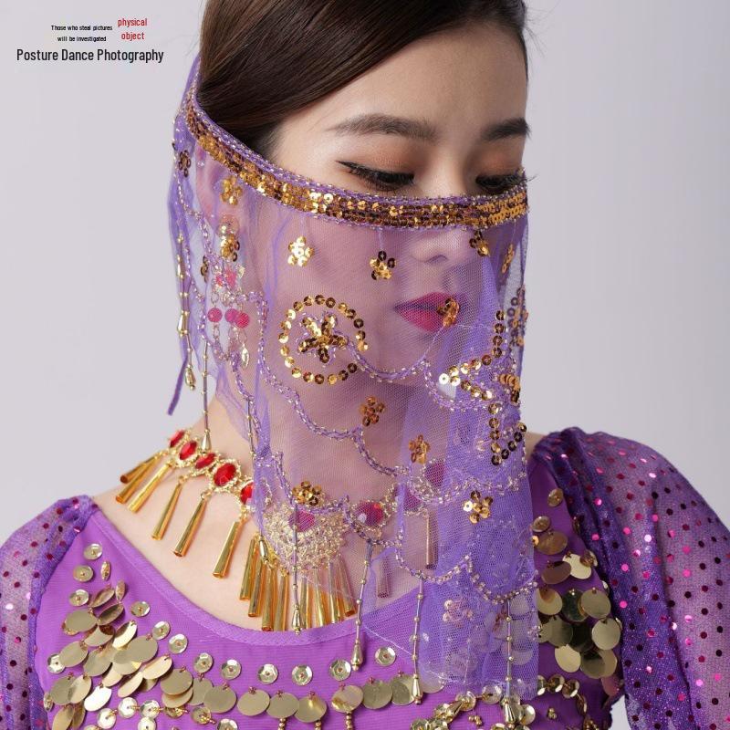 

Набор аксессуаров для танца живота: вуаль и шарф Цвет сливы One Size темно-фиолетового