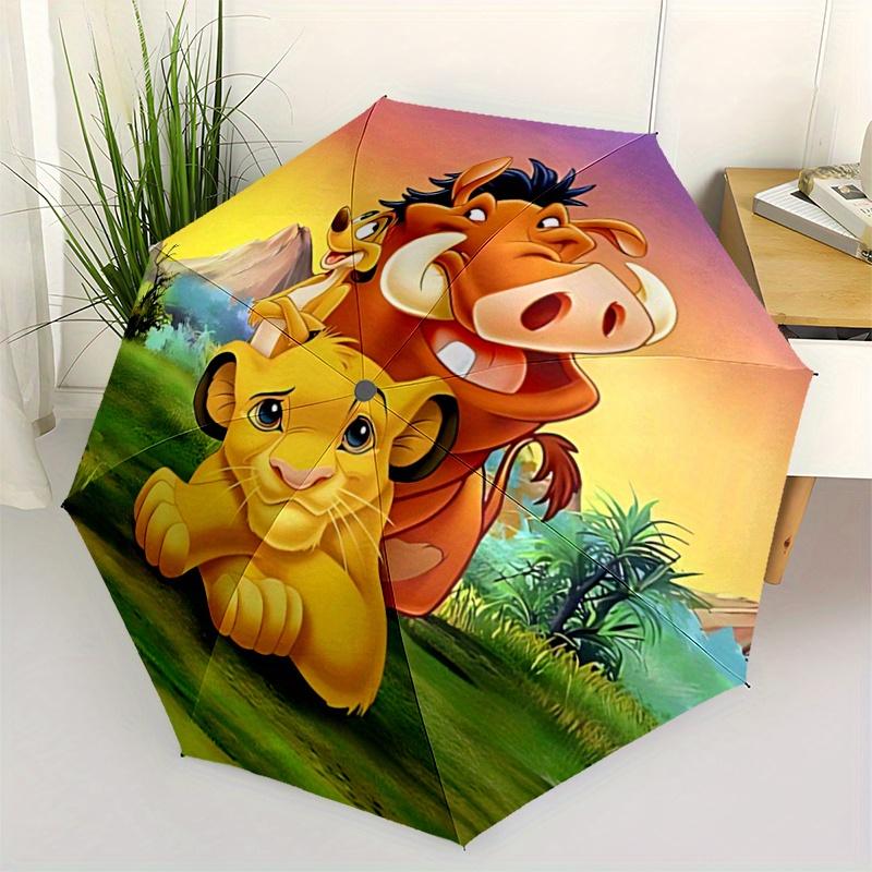 1pc Simba and Pumbaa Automatic Opening and Closing Umbrella - Suitable for Various Occasions, Outdoor Activities, Lightweight and Durable Au