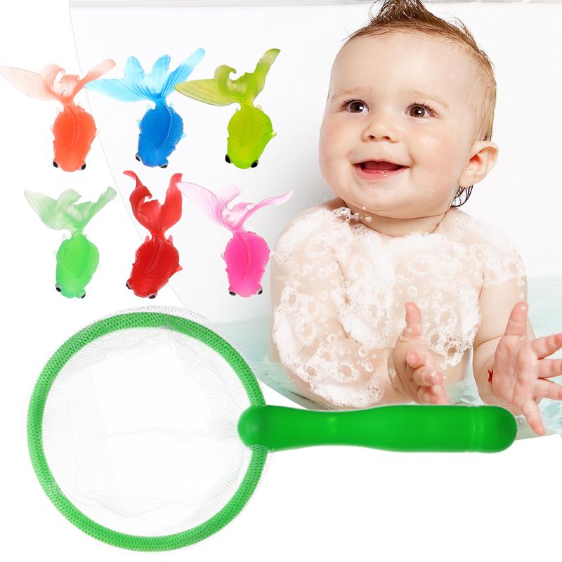 Toy Fishing Net For Bath Fishing Net Bath Toy Floating Animal Fish Catching Game For Summer Little Boys Girls In Swimming Pool