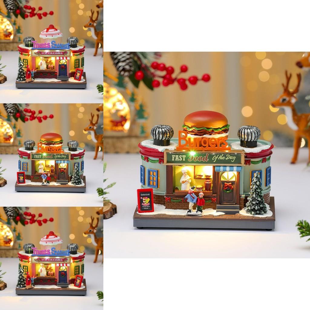 Christmas Creative Rotating Hamburger Music Box Decoration With Light For Kids And Holiday Decor