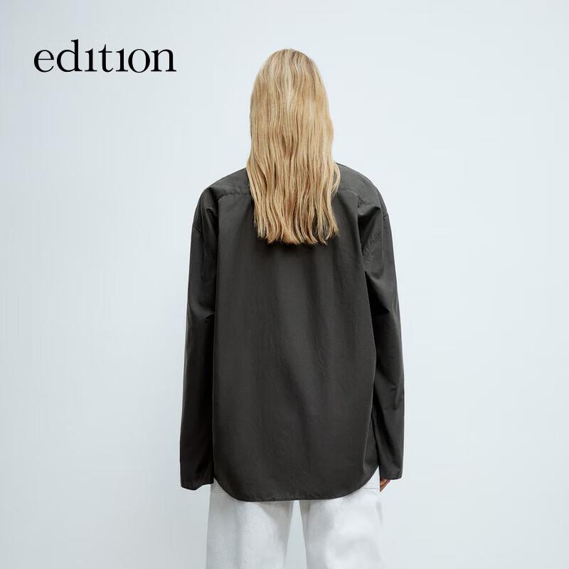 Edition Women's Silk Cotton Stand-up Collar Long-Sleeve Shirt