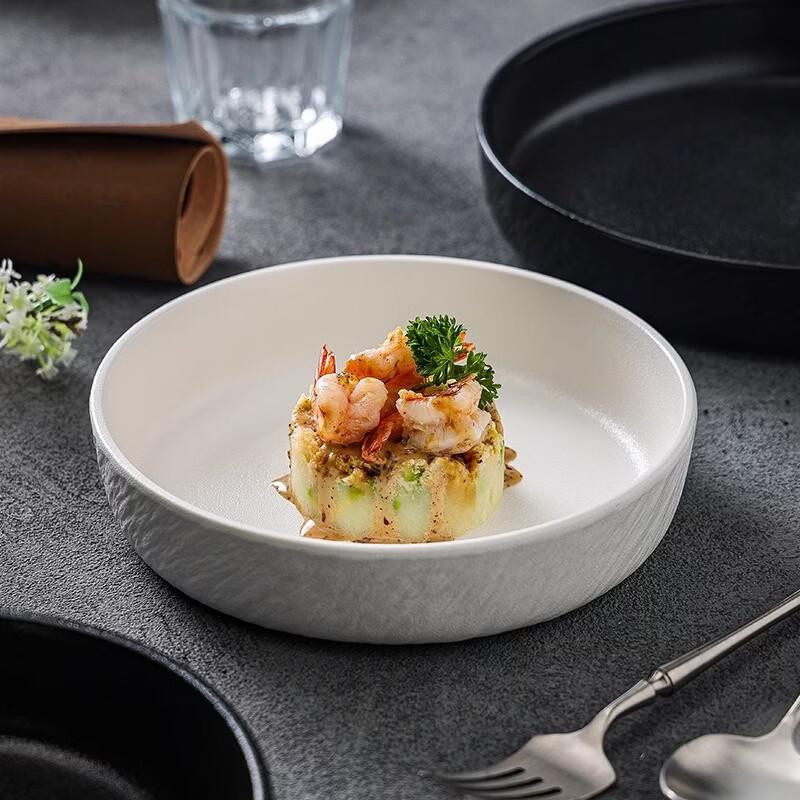 Deou Starlight Frosted Stone Ceramic Deep Plate