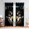 Animal Theme Decorative Curtains, Wolf, Starry Sky, Fantasy Pattern, Bedroom, Kitchen, Study, Living Room, Customized