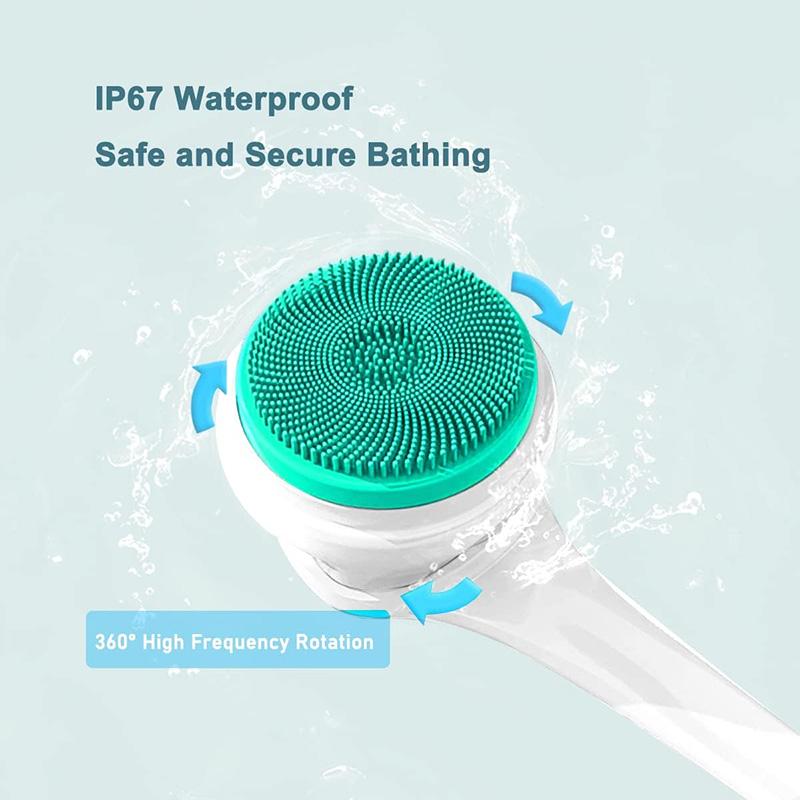 Multifunction Long Handle Electric Bath Back Body Cleansing Shower Brush Vibrating Massage Bath Brush Cleaning Body