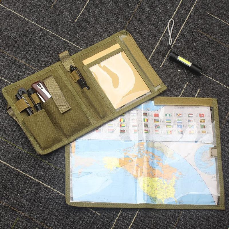 Molle Waterproof Map Bag Military Fan Tactical Notes Storage Diary Suitable for Outdoor or Hiking Not Include Tools