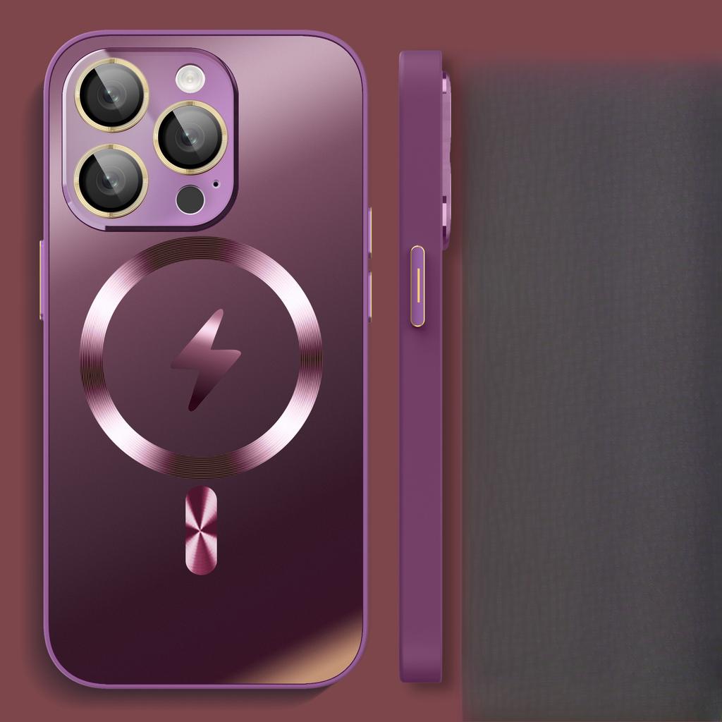 Applicable To IPhone16Promax Mobile Phone Case Lightning Wireless Charging and Magnetic Suction Apple 15 Full-inclusive AG Matte Protection Case