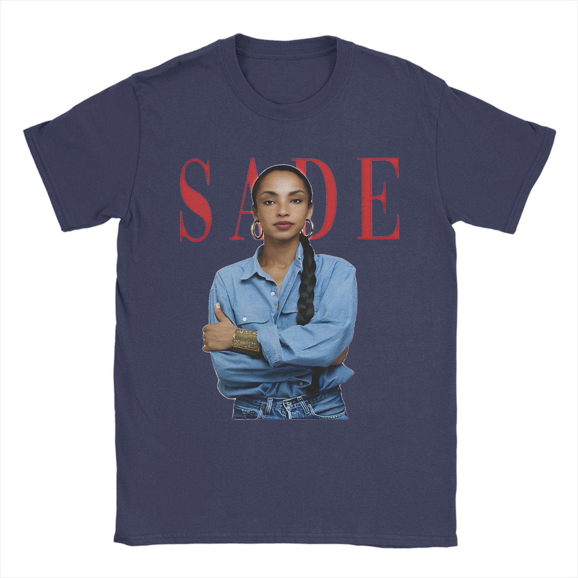 

SSade Adu Singer Men T Shirt Funny Tees Short Sleeve Crew Neck TShirt Pure Cotton Classic Tops 4XL