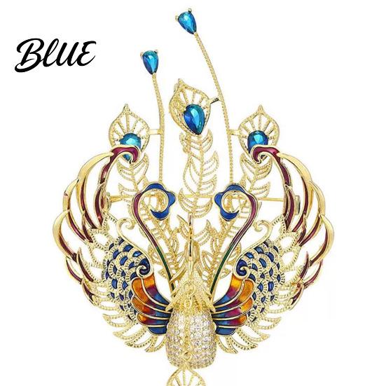 Decorative Brooch Women Sparkling Rhinestones Faux Pearl Phoenix Shape Lapel