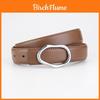 Genuine Leather Women Men Belt With Smooth Buckle For Casual Jeans And Dresses