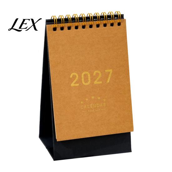 Monthly Organizer for Desk 2027 Calendar, Standing Flip Desktop Minimalist Gold Foil Cover Academic Year Calendar Planner, Thick Paper Note