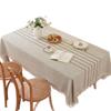 Yingchuang Symmetrische gestreifte Tischdecke Baumwolle und Leinenstoff Esstischdecke Einfarbig Schlicht Rechteckige Abdeckung Handtuch Haushalt Rechteckig