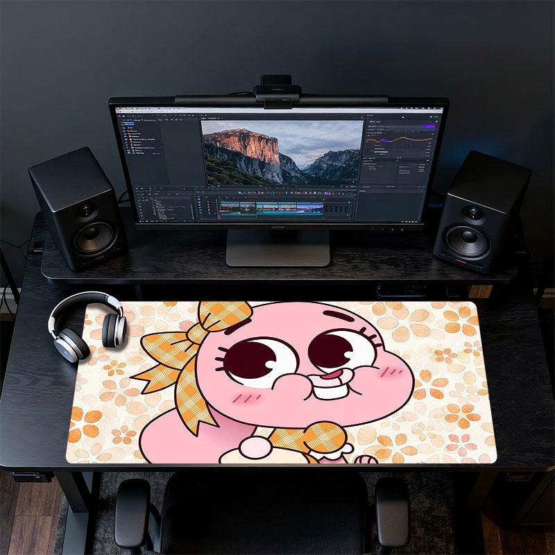 Anais Gumball Mouse Pad, Large Gaming Desk Mat, Non-slip XXL Mousepad for Laptop & Tablet, Mini PC Playmat with Stitched Edges