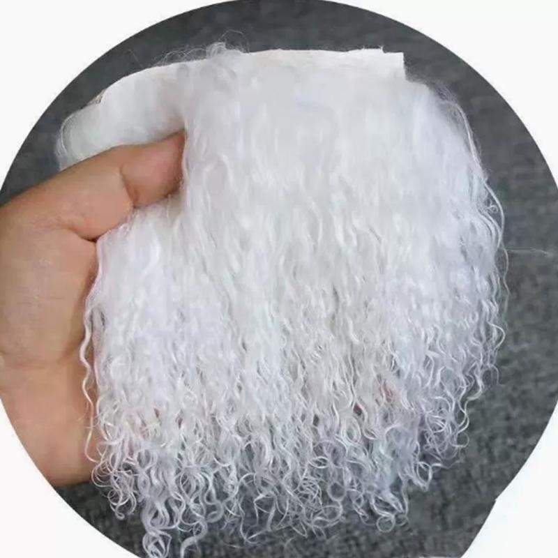 Mongolei Fell Schaffell Wolle Extensions Haarsträhne Lockige Textur Lockige Haarverlängerungen Strapazierfähig Lammfell Fell Puppe Spielzeug Zubehör
