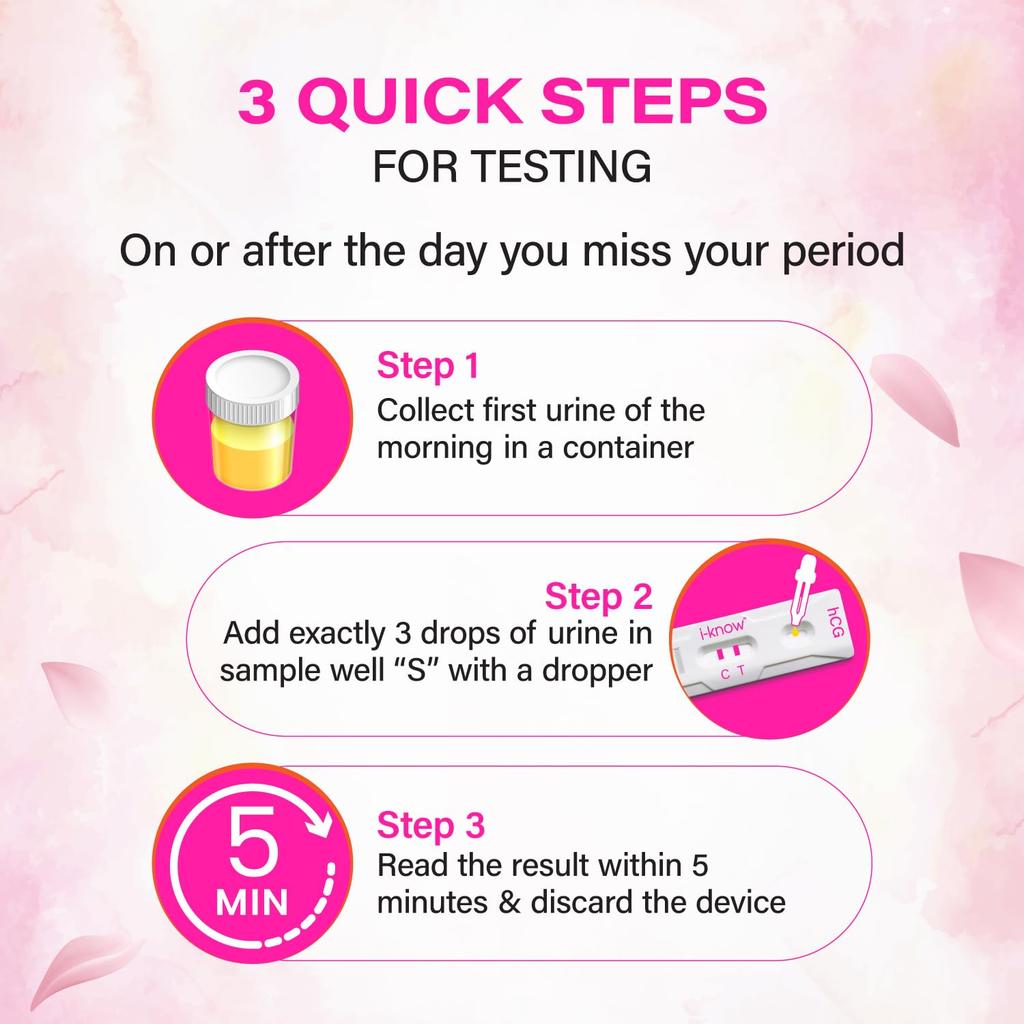 i Know Pregnancy Test Kit Pack of 3 99% Accurate 5 Min Home Urine HCG Hormone Detection